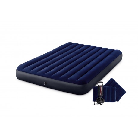 INTEX 64765 Luftbett Gästebett Classic Downy Blue Queen Set 4 Teilig