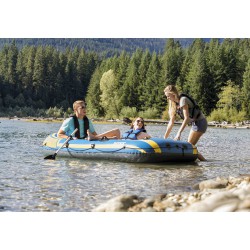 INTEX 68370 Challenger 3 Boot Schlauchboot Ruderboot Paddelboot Angelboot Set